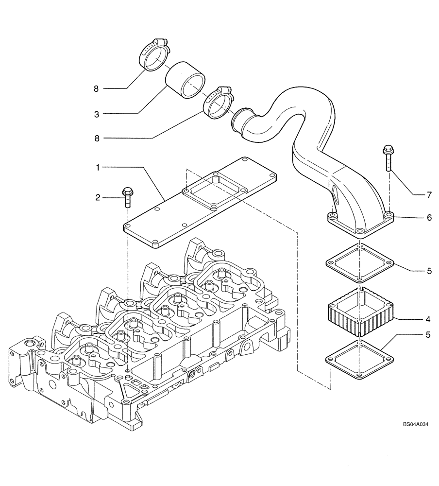 Схема запчастей Case 586G - (02-19) - MANIFOLD - INTAKE (02) - ENGINE