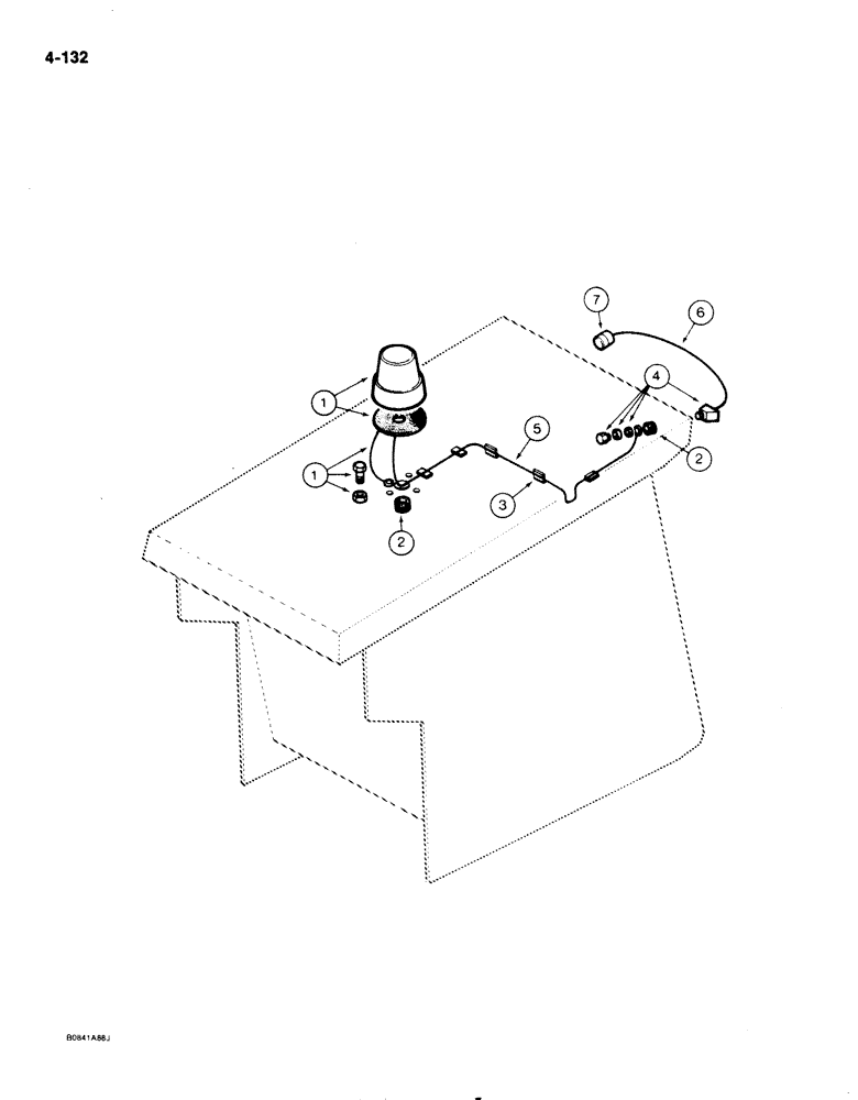 Схема запчастей Case 1825 - (4-132) - ROTATING BEACON, NOT AVAILABLE IN NORTH AMERICA (04) - ELECTRICAL SYSTEMS