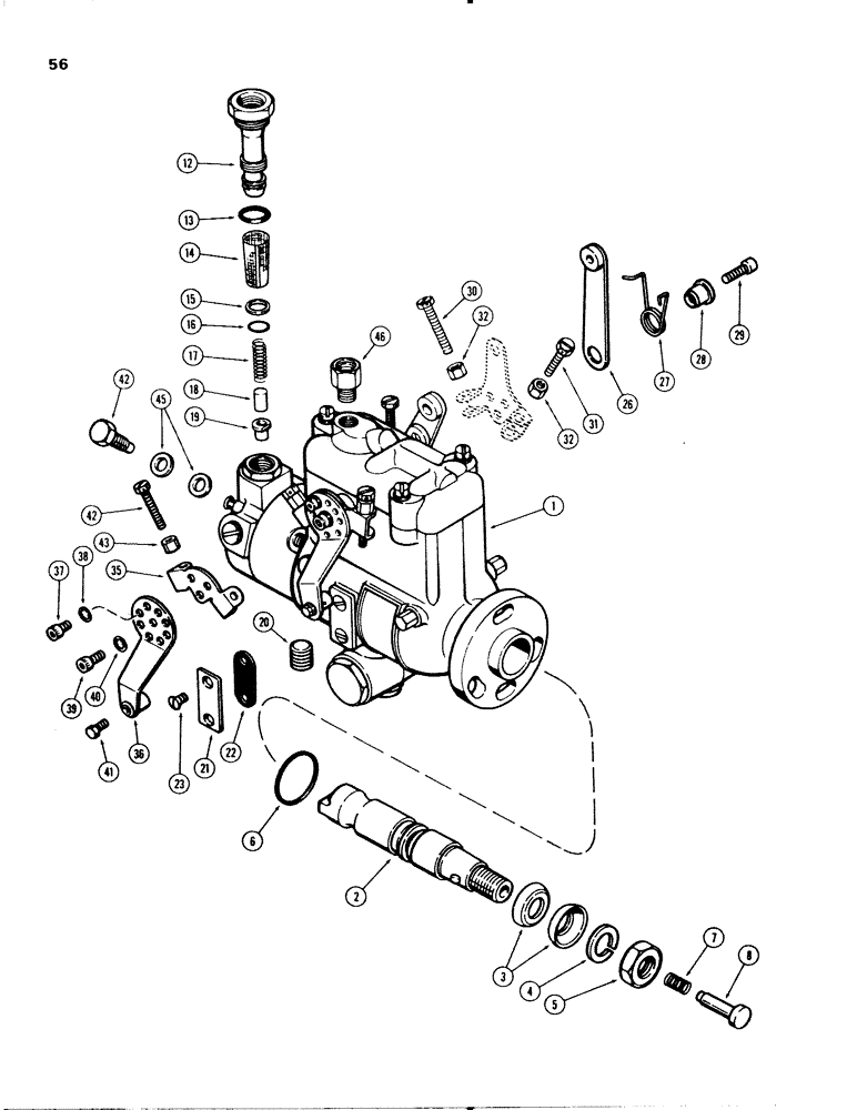 Схема запчастей Case 580C - (056) - INJECTION PUMPS (03) - FUEL SYSTEM