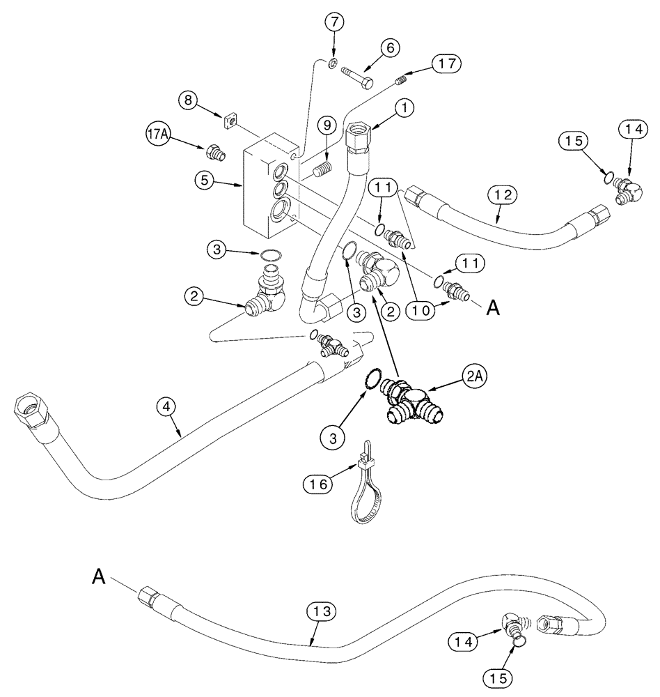 Схема запчастей Case 95XT - (06-05) - HYDROSTATICS - MANIFOLDS (NORTH AMERICA -JAF0311356 / EUROPE -JAF0274359) (06) - POWER TRAIN