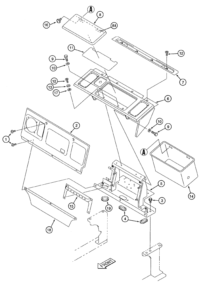 Схема запчастей Case 9050B - (9-066) - CAB REAR CONSOLE AND PANELS, MACHINES WITH AIR CONDITIONING (09) - CHASSIS