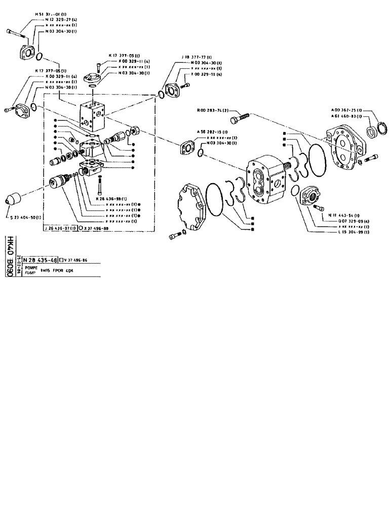 Схема запчастей Case 90BCL - (258) - PUMP 1M15 FPOR 40K (07) - HYDRAULIC SYSTEM