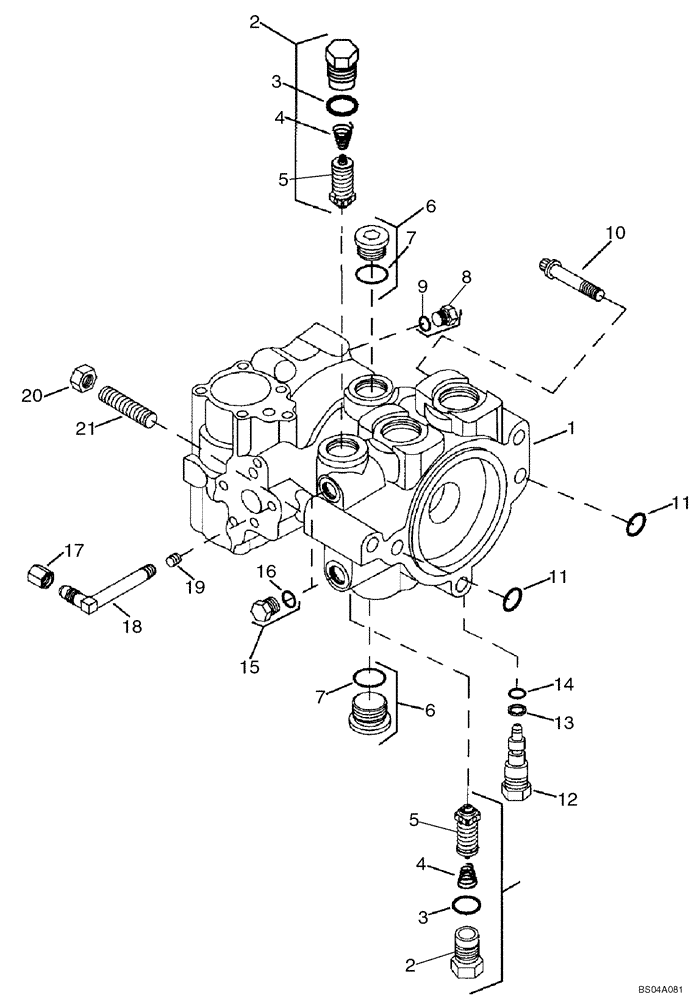 Схема запчастей Case 60XT - (06-17) - PUMP, TANDEM (REAR) (06) - POWER TRAIN