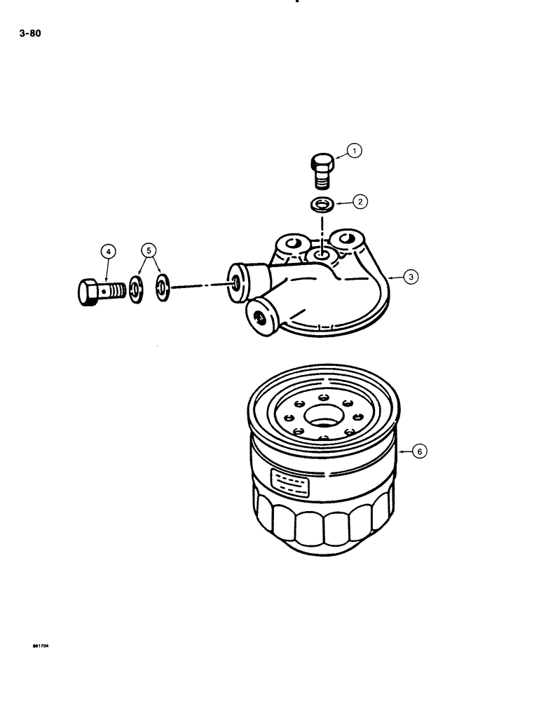 Схема запчастей Case DH4B - (3-80) - FUEL FILTER, SPIN-ON TYPE ELEMENT (03) - FUEL SYSTEM