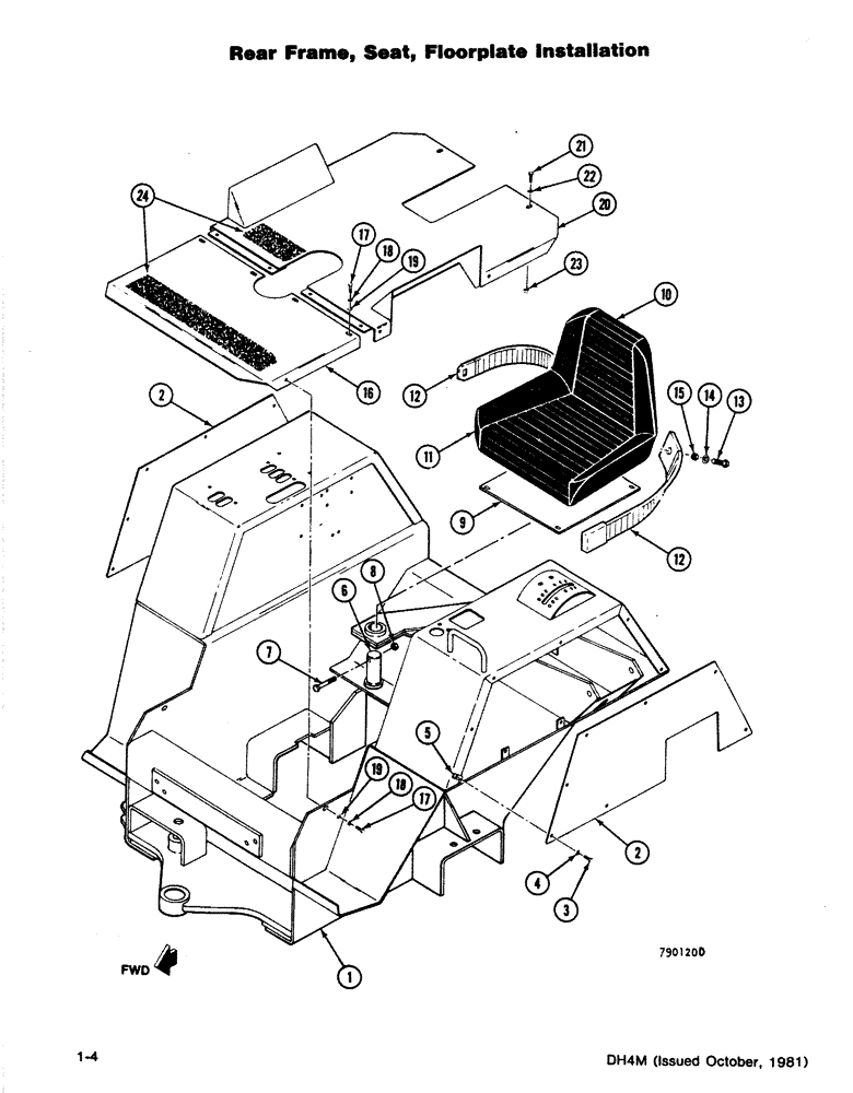 Схема запчастей Case DH4B - (1-04) - REAR FRAME, SEAT, FLOORPLATE INSTALLATION (39) - FRAMES AND BALLASTING