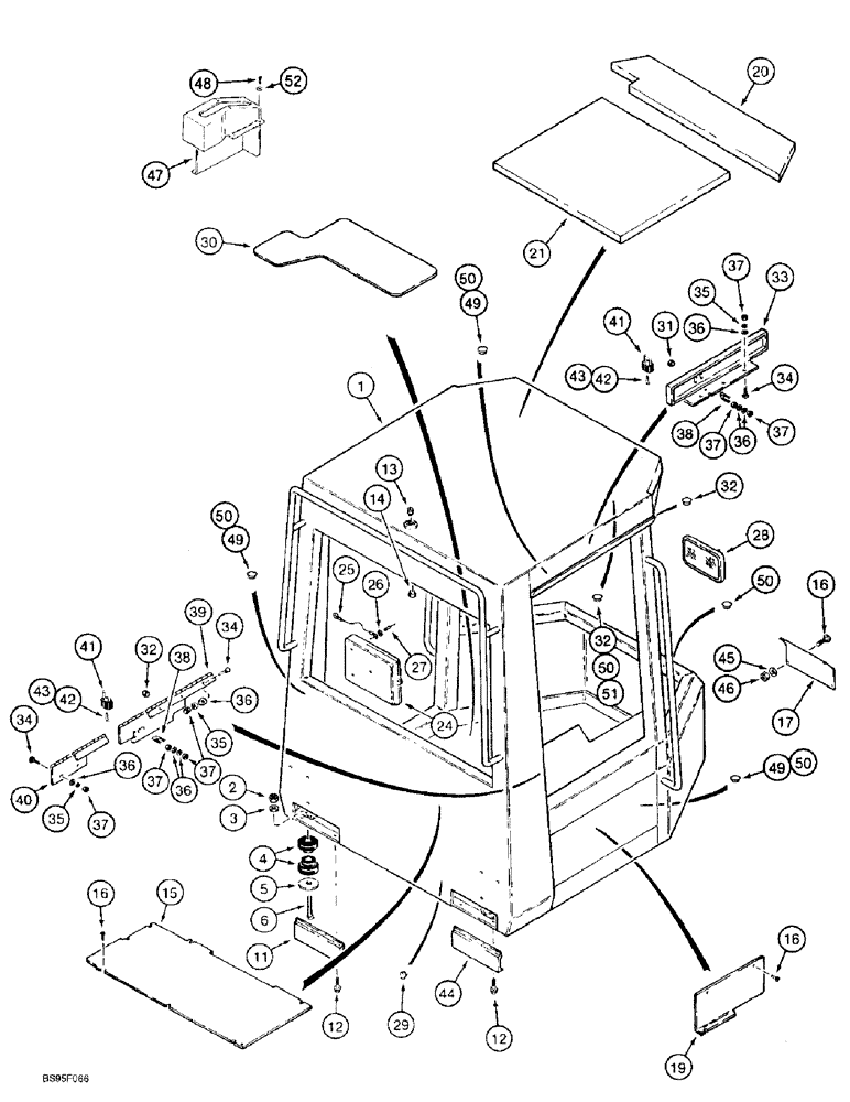 Схема запчастей Case 621B - (9-090) - CANOPY, TAN (09) - CHASSIS/ATTACHMENTS