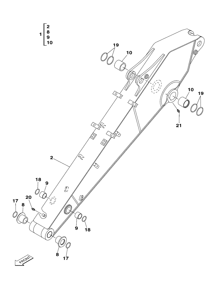 Схема запчастей Case CX350 - (09-113-00/2[01]) - DIPPER (3.25 M) (09) - CHASSIS