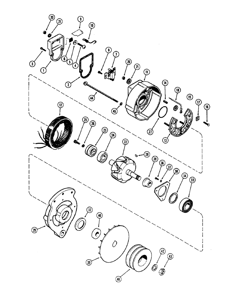 Схема запчастей Case W7E - (062) - A41360 ALTERNATOR, (301B) DIESEL ENGINE (04) - ELECTRICAL SYSTEMS