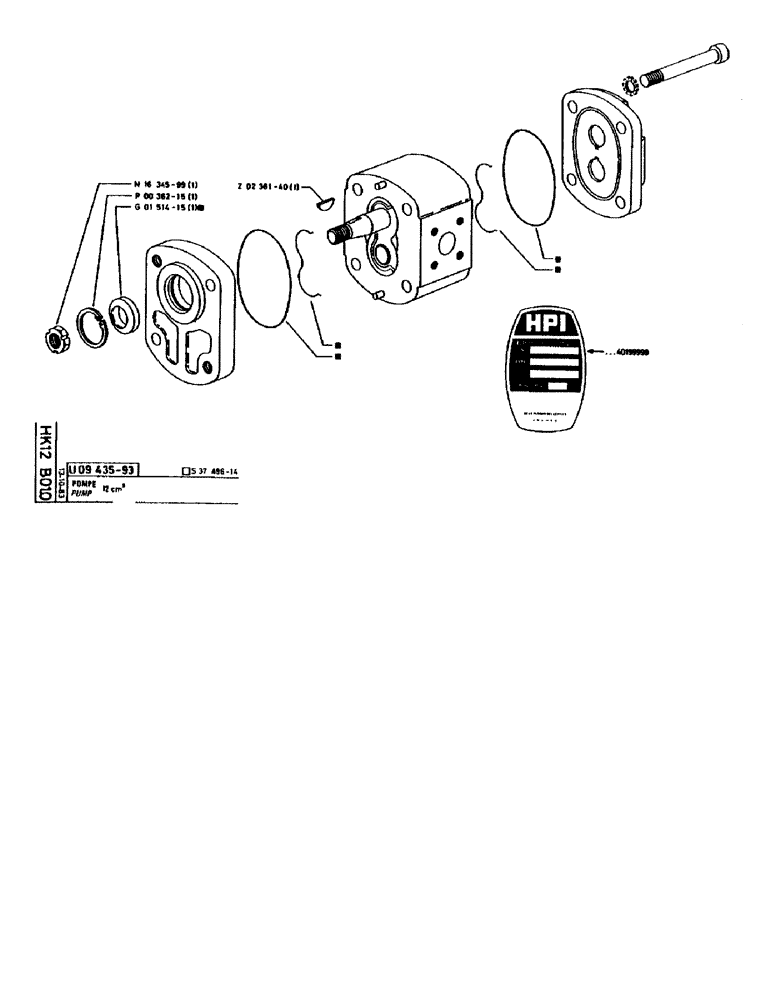 Схема запчастей Case 90BCL - (253) - PUMP 12CM³ (07) - HYDRAULIC SYSTEM
