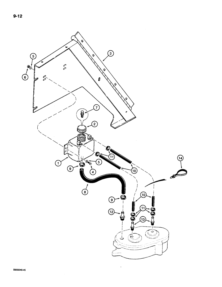 Схема запчастей Case 1085C - (9-012) - SWING GEARBOX LUBRICATION (09) - CHASSIS/ATTACHMENTS