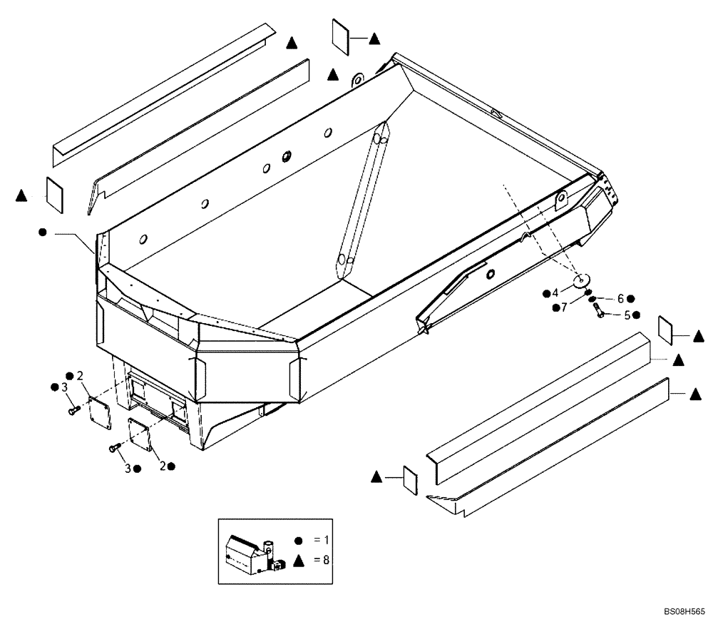 Схема запчастей Case 327B - (72A00020747[001]) - DUMP BODIES, NON STANDARD (84130554) (19) - OPTIONS