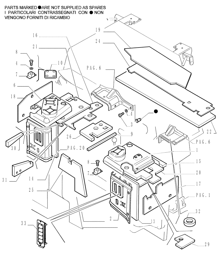 Схема запчастей Case 1850K - (9.654[18]) - ROPS CAB - COVERING - OPTIONAL CODE 784110131 (19) - OPTIONS