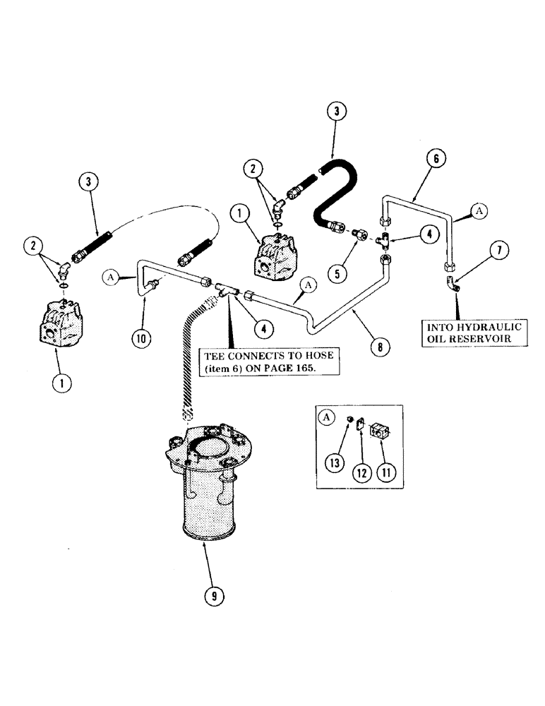 Схема запчастей Case 120 - (157) - SWING MOTOR DRAIN LINES (35) - HYDRAULIC SYSTEMS