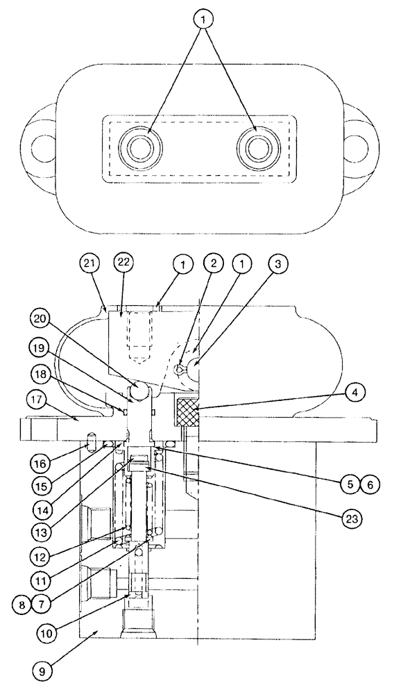 Схема запчастей Case 9050B - (8-154) - PEDAL OPERATED REMOTE CONTROL VALVE, SINGLE SECTION (08) - HYDRAULICS