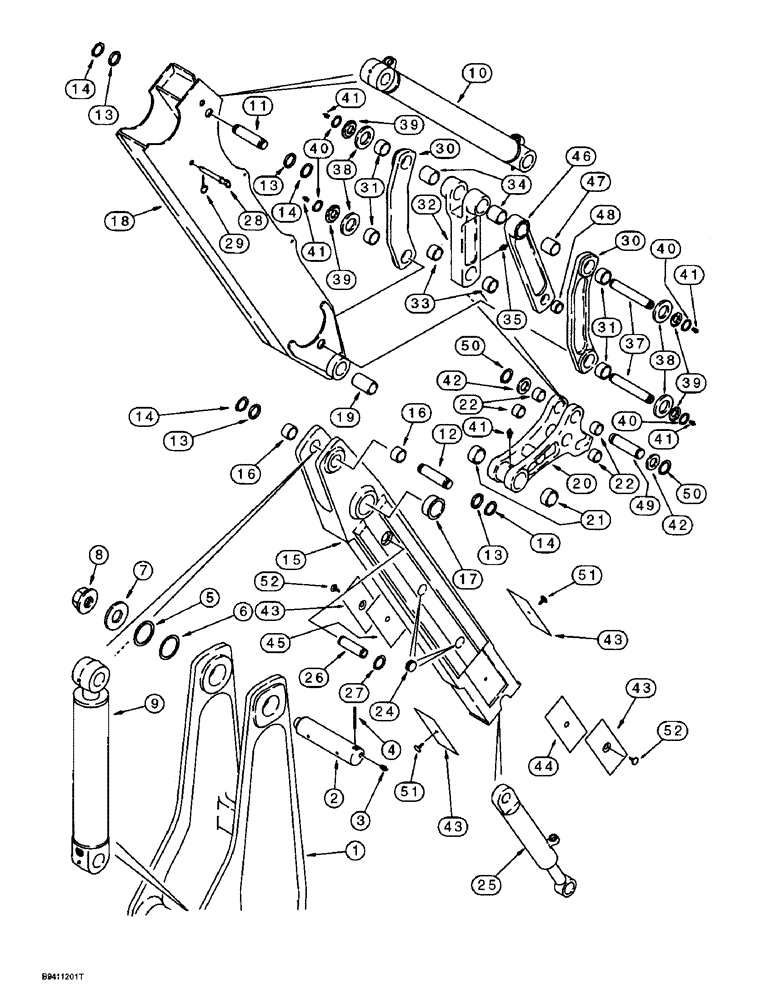 Схема запчастей Case 570LXT - (9-046) - EXTENDABLE DIPPER (09) - CHASSIS/ATTACHMENTS
