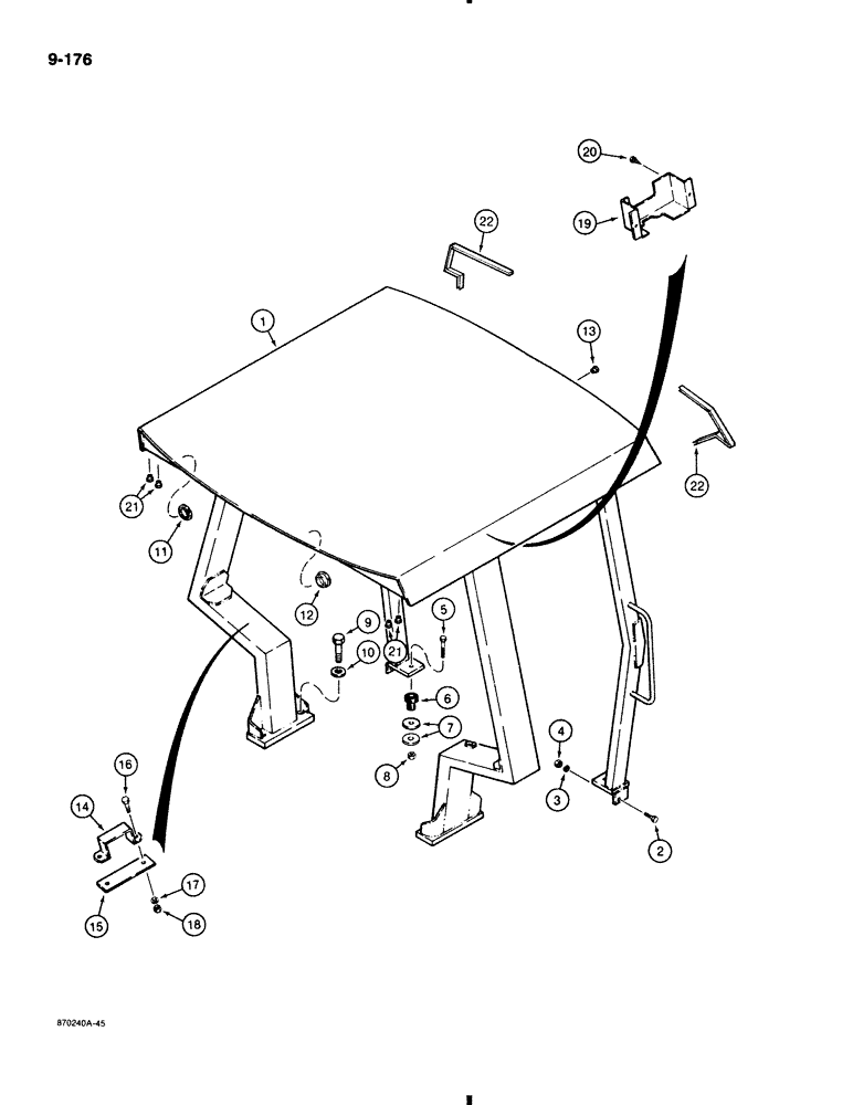Схема запчастей Case 580K - (9-176) - ROPS CANOPY (09) - CHASSIS/ATTACHMENTS
