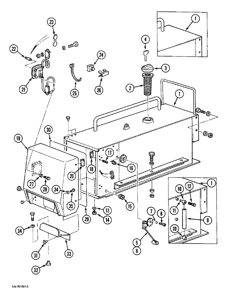 Схема запчастей Case 1088 - (3-02) - FUEL TANK AND STORAGE COMPARTMENT, P.I.N. FROM 19801 TO 20237, P.I.N FROM 106901 TO 106935 (03) - FUEL SYSTEM