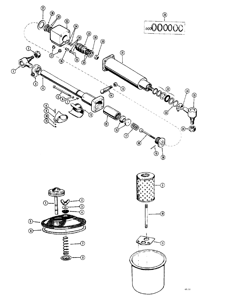 Схема запчастей Case W10B - (096) - A18961 POWER STEERING CYLINDER (05) - STEERING
