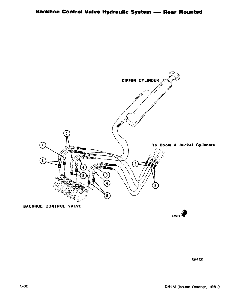 Схема запчастей Case DH4B - (5-32) - BACKHOE CONTROL VALVE HYDRAULIC SYSTEM - REAR MOUNTED (35) - HYDRAULIC SYSTEMS
