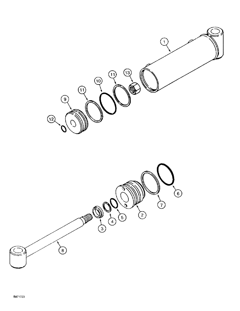 Схема запчастей Case TF300 - (8-30) - BACKFILL BLADE ANGLE CYLINDER (08) - HYDRAULICS