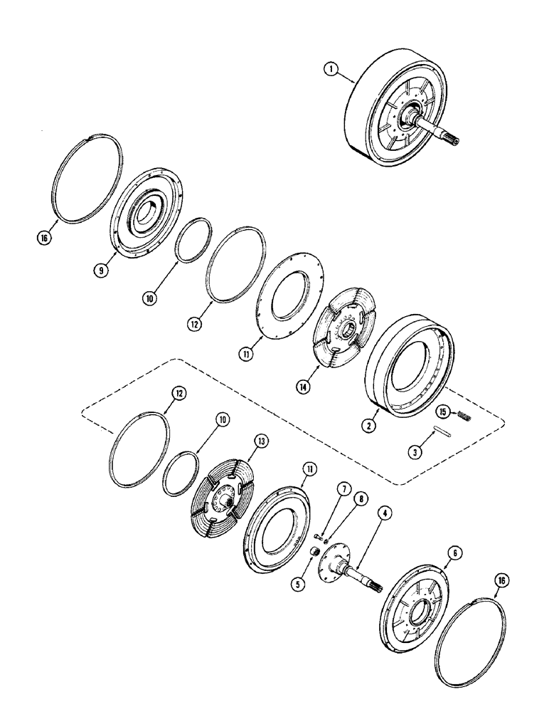 Схема запчастей Case W5 - (076) - FORWARD AND REVERSE CLUTCH (06) - POWER TRAIN