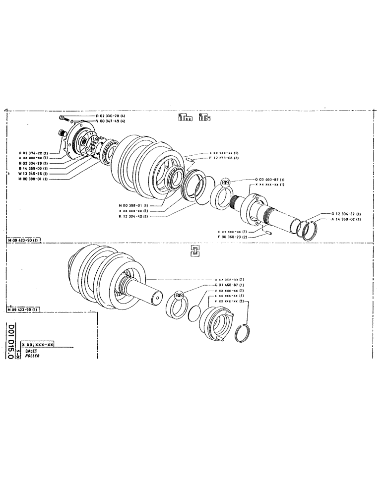 Схема запчастей Case 220 - (B-043) - ROLLER (04) - UNDERCARRIAGE