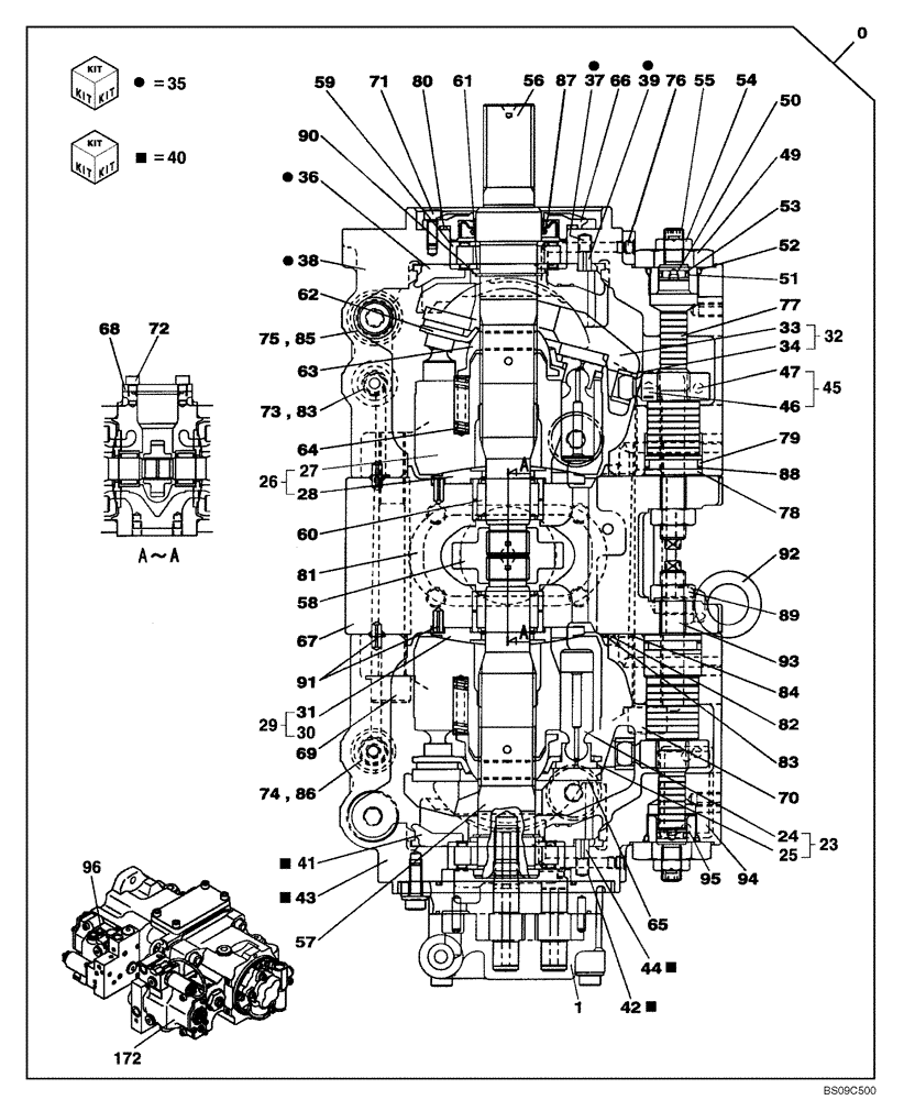 Схема запчастей Case CX130B - (08-03[01]) - HIGH PRESSURE PUMP (STANDARD) (08) - HYDRAULICS
