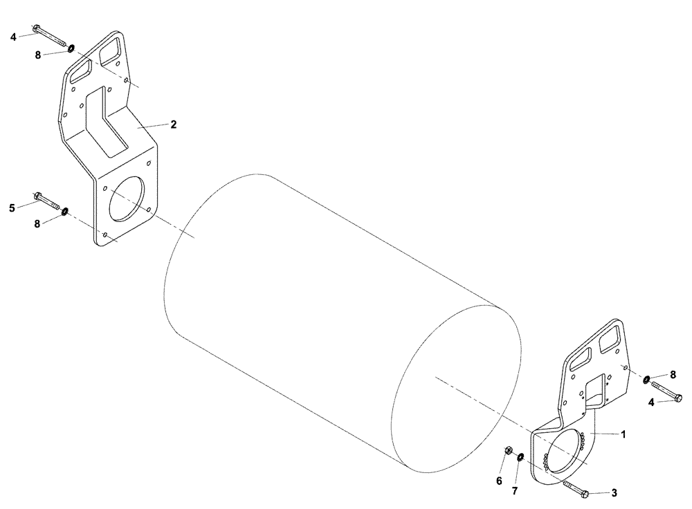 Схема запчастей Case DV201 - (12-70/1[02]) - ROLLER MOUNTING (12) - Chassis/Attachments