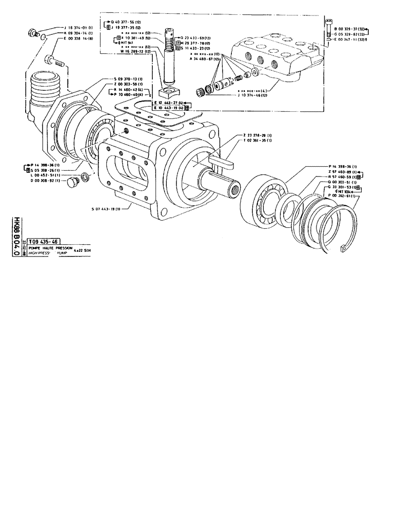 Схема запчастей Case 90BCL - (259) - HIGH PRESSURE PUMP 4 X 22 SIH (07) - HYDRAULIC SYSTEM