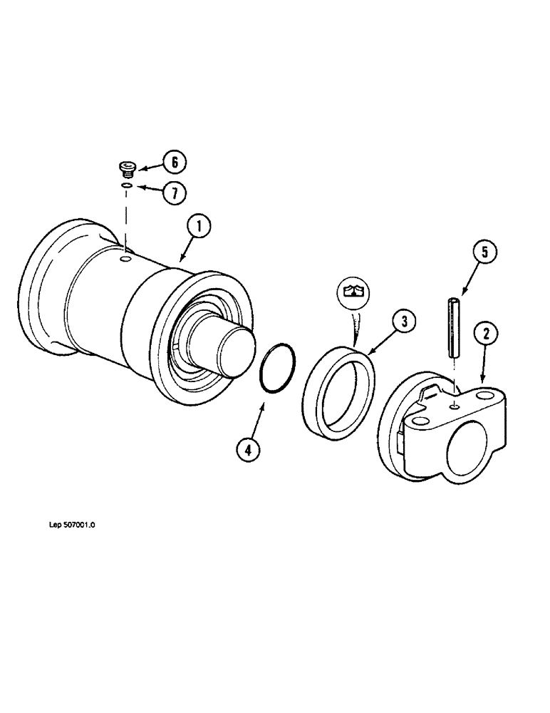 Схема запчастей Case 1088 - (5-22) - TRACK ROLLER (11) - TRACKS/STEERING