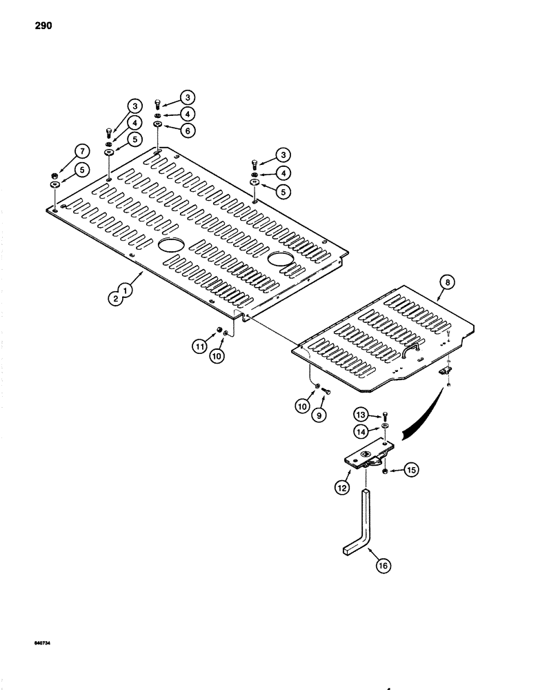 Схема запчастей Case 1080 - (290) - ENGINE TOP COVERS (90) - PLATFORM, CAB, BODYWORK AND DECALS