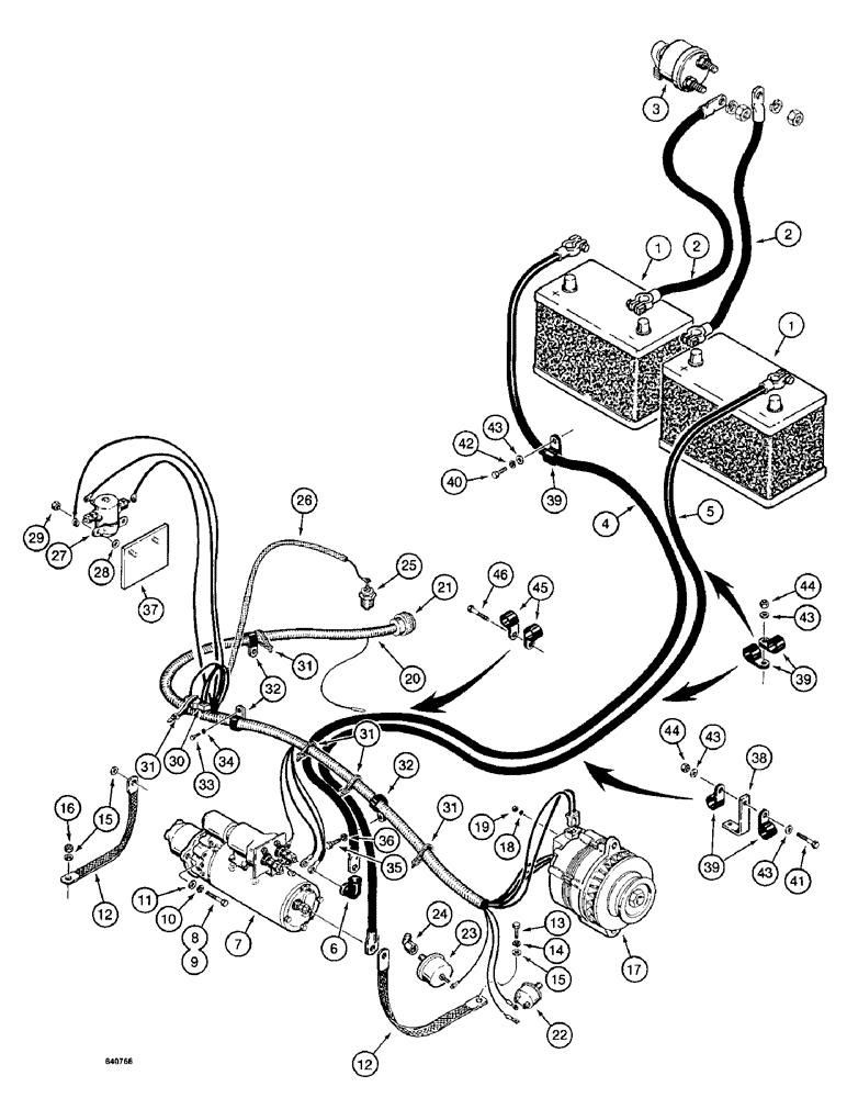 Схема запчастей Case 1187 - (082) - CASE ENDING ELECTRICAL SYSTEM (06) - ELECTRICAL SYSTEMS