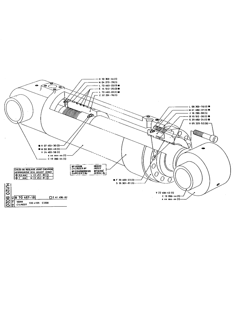 Схема запчастей Case 220 - (158) - CYLINDER (07) - HYDRAULIC SYSTEM