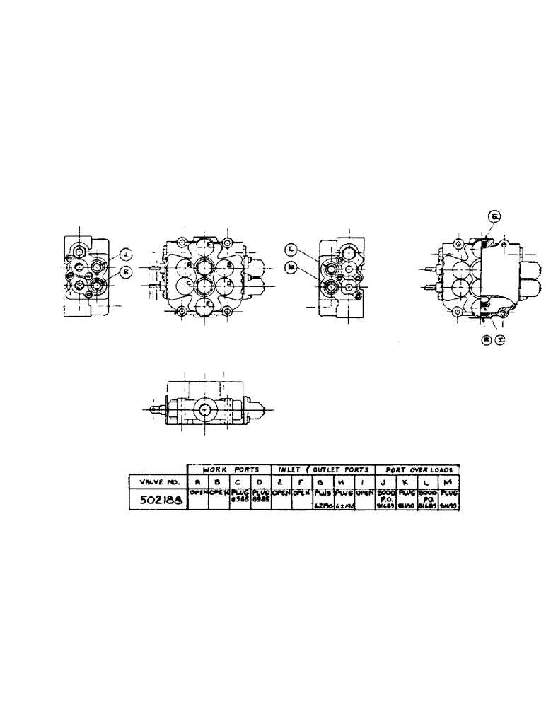 Схема запчастей Case 40YC - (H25D) - VALVE BANK ARRANGEMENT (CONTD), (USED ON UNITS WITH SERIAL (07) - HYDRAULIC SYSTEM