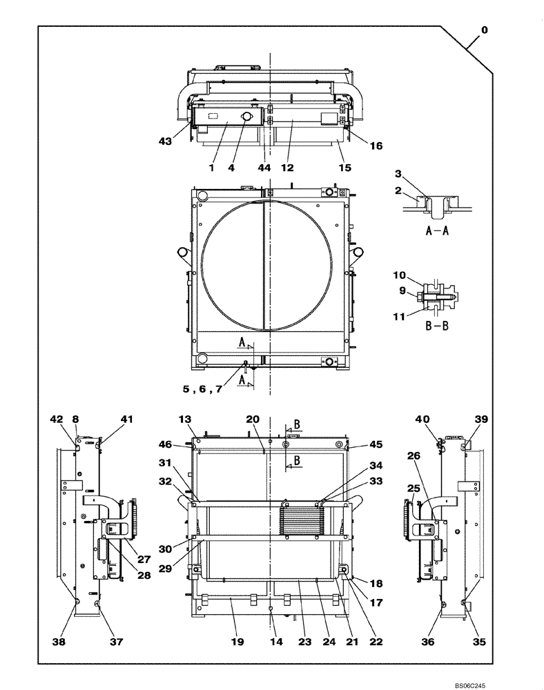 Схема запчастей Case CX330 - (02-004-01[01]) - RADIATOR (02) - ENGINE