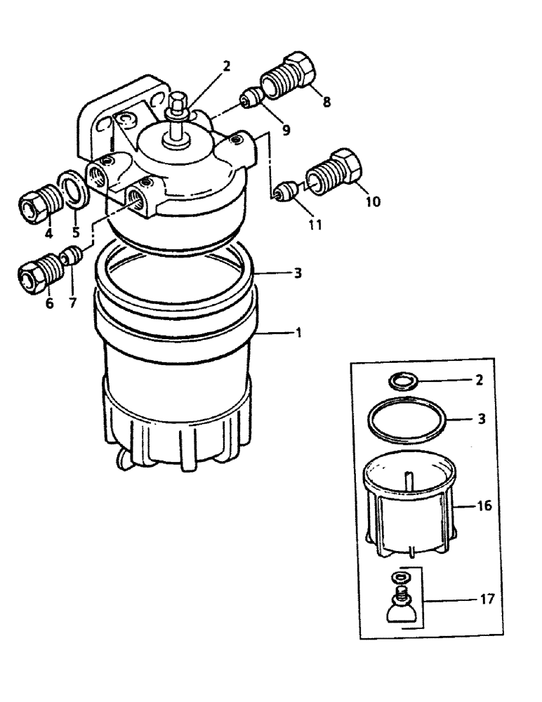 Схема запчастей Case 221B - (3-14) - FUEL SEDIMENT FILTER, 121B (DAH1215912-) / 221B (DAH2215913-) (03) - FUEL SYSTEM