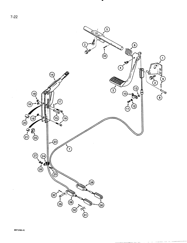 Схема запчастей Case 450C - (7-22) - PARKING BRAKE, USED ON P.I.N. GBE 0001501 AND AFTER (07) - BRAKES