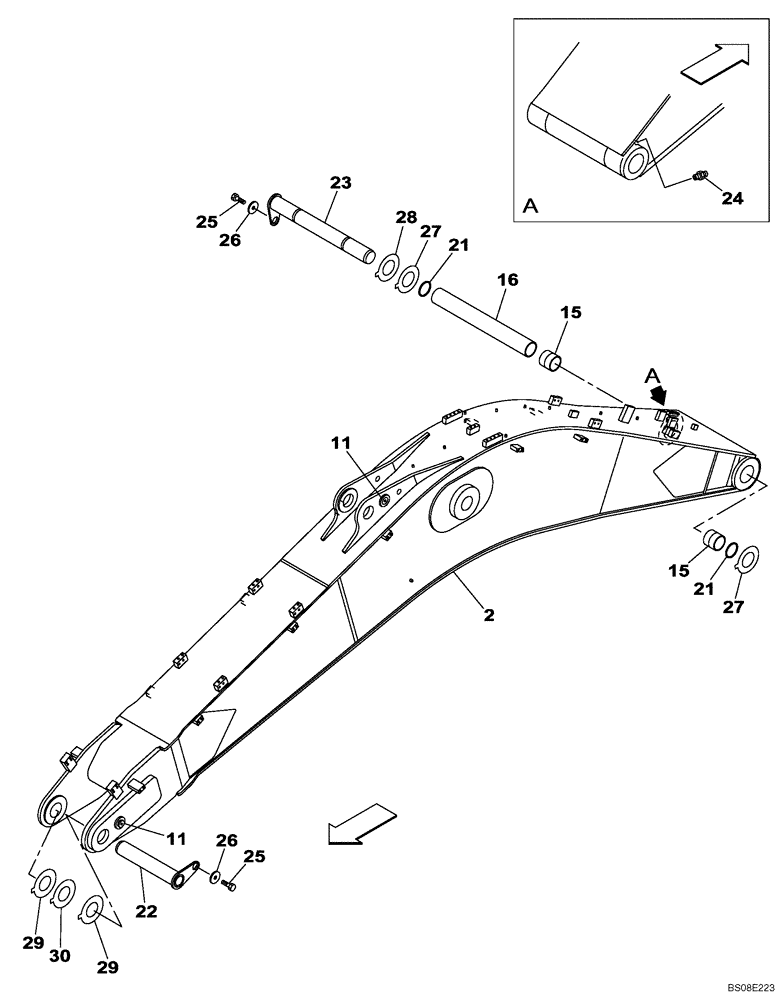 Схема запчастей Case CX700B - (09-49) - MONOBLOCK BOOM (7.70 M) (09) - CHASSIS
