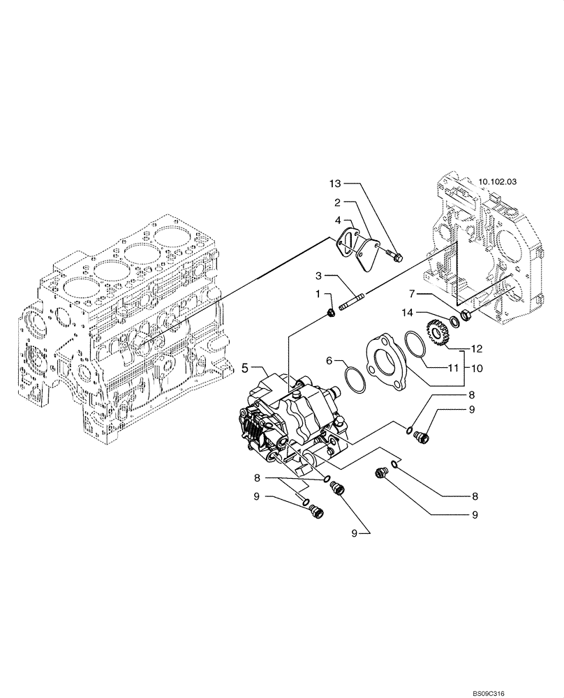 Схема запчастей Case 650L - (10.206.02) - FUEL INJECTION PUMP (10) - ENGINE