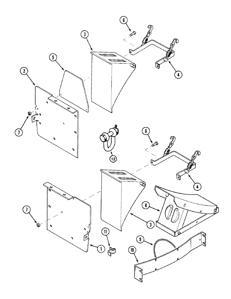Схема запчастей Case 580SK - (9-242) - WHEEL CHOCKS AND MOUNTING (09) - CHASSIS/ATTACHMENTS
