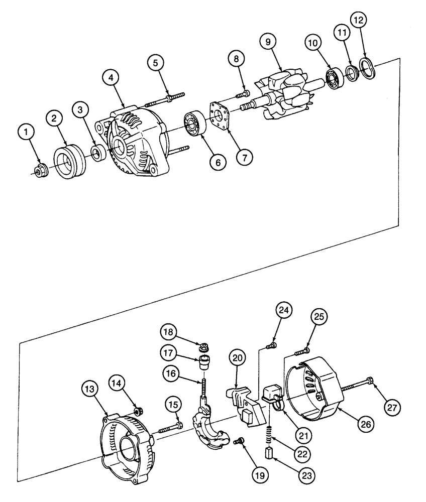 Схема запчастей Case 460 - (4-06) - ALTERNATOR ASSEMBLY, 125564A1, KUBOTA V1505-B ENGINE (04) - ELECTRICAL SYSTEMS