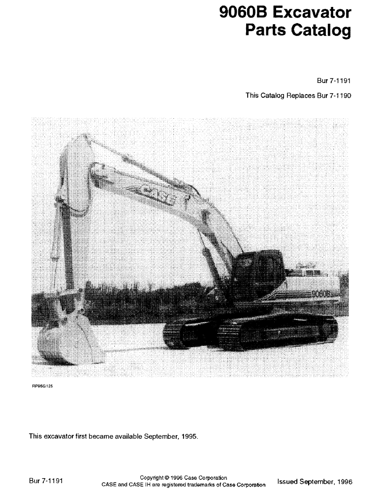 Схема запчастей Case 9060B - (1-1) - 9060B EXCAVATOR PARTS CATALOG (00) - PICTORIAL INDEX