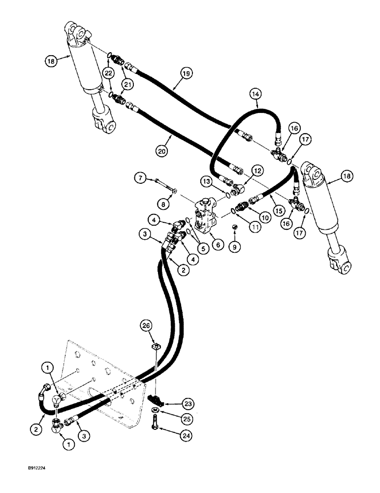 Схема запчастей Case 860 - (8-062) - REEL CARRIER LIFT HYDRAULIC CIRCUIT (08) - HYDRAULICS