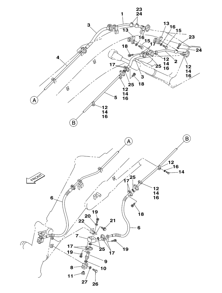 Схема запчастей Case CX350 - (08-065-00[01]) - HYDRAULIC CIRCUIT - PICK HAMMER - DIPPER (2.20 M) (08) - HYDRAULICS