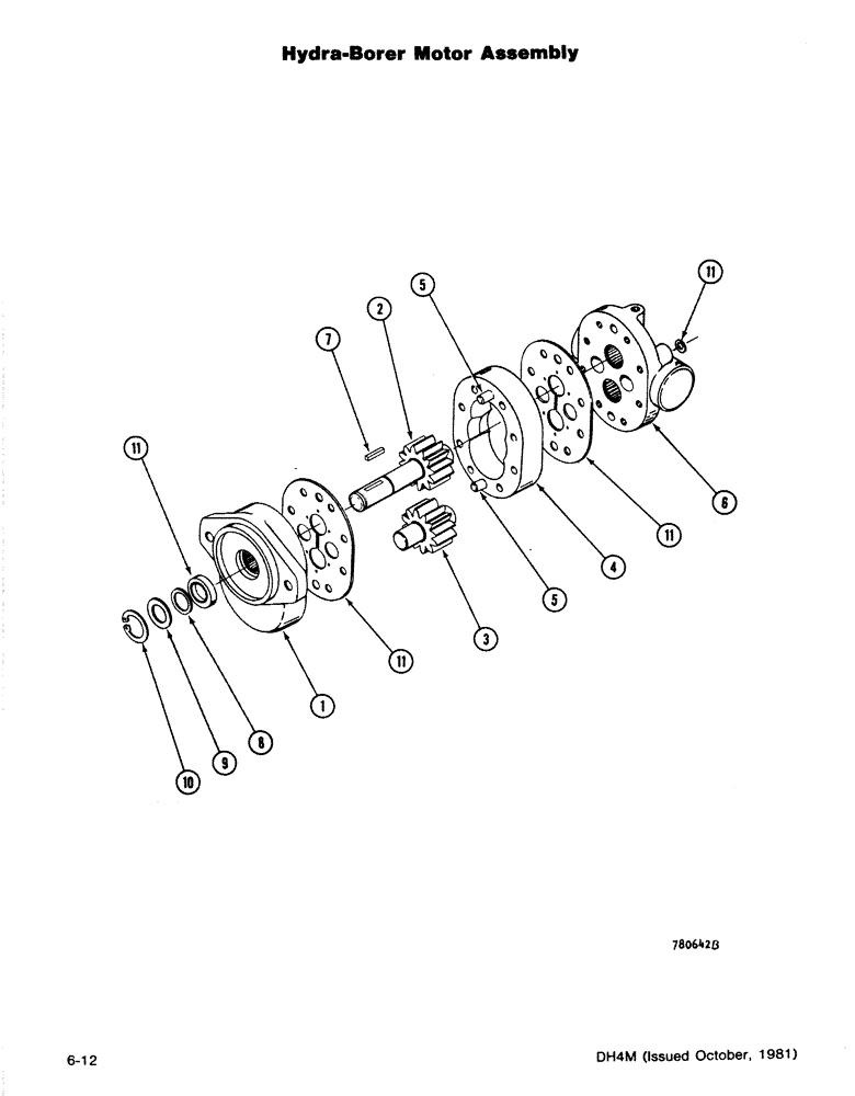 Схема запчастей Case DH4 - (6-12) - HYDRA-BORER MOTOR ASSEMBLY (89) - TOOLS