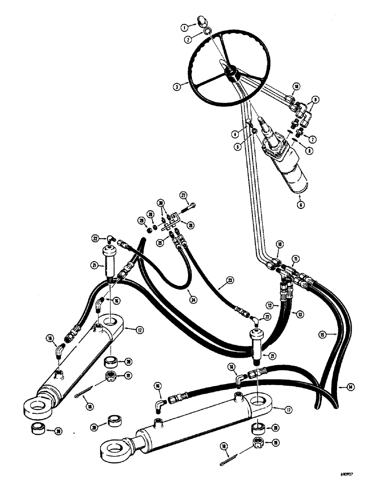 Схема запчастей Case 400 - (066) - STEERING WHEEL AND STEERING HYDRAULICS (05) - UPPERSTRUCTURE CHASSIS