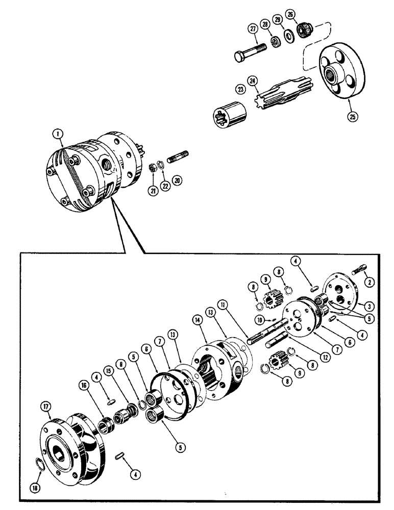 Схема запчастей Case W5 - (106) - HYDRAULIC PUMP AND DRIVE (08) - HYDRAULICS