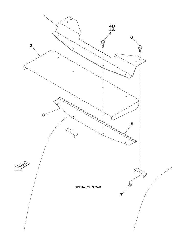 Схема запчастей Case CX350 - (09-085-00[01]) - CAB SUN VISOR - EXTERNAL (09) - CHASSIS
