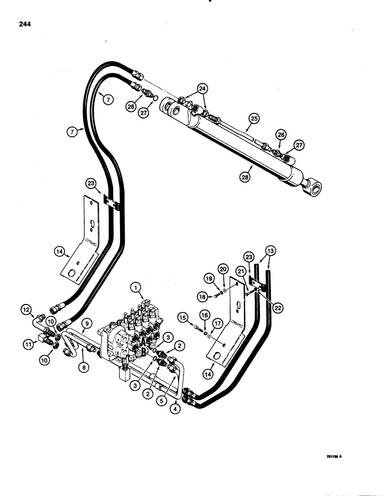 Схема запчастей Case 1150C - (244) - LOADER BUCKET HYDRAULIC CIRCUIT (08) - HYDRAULICS