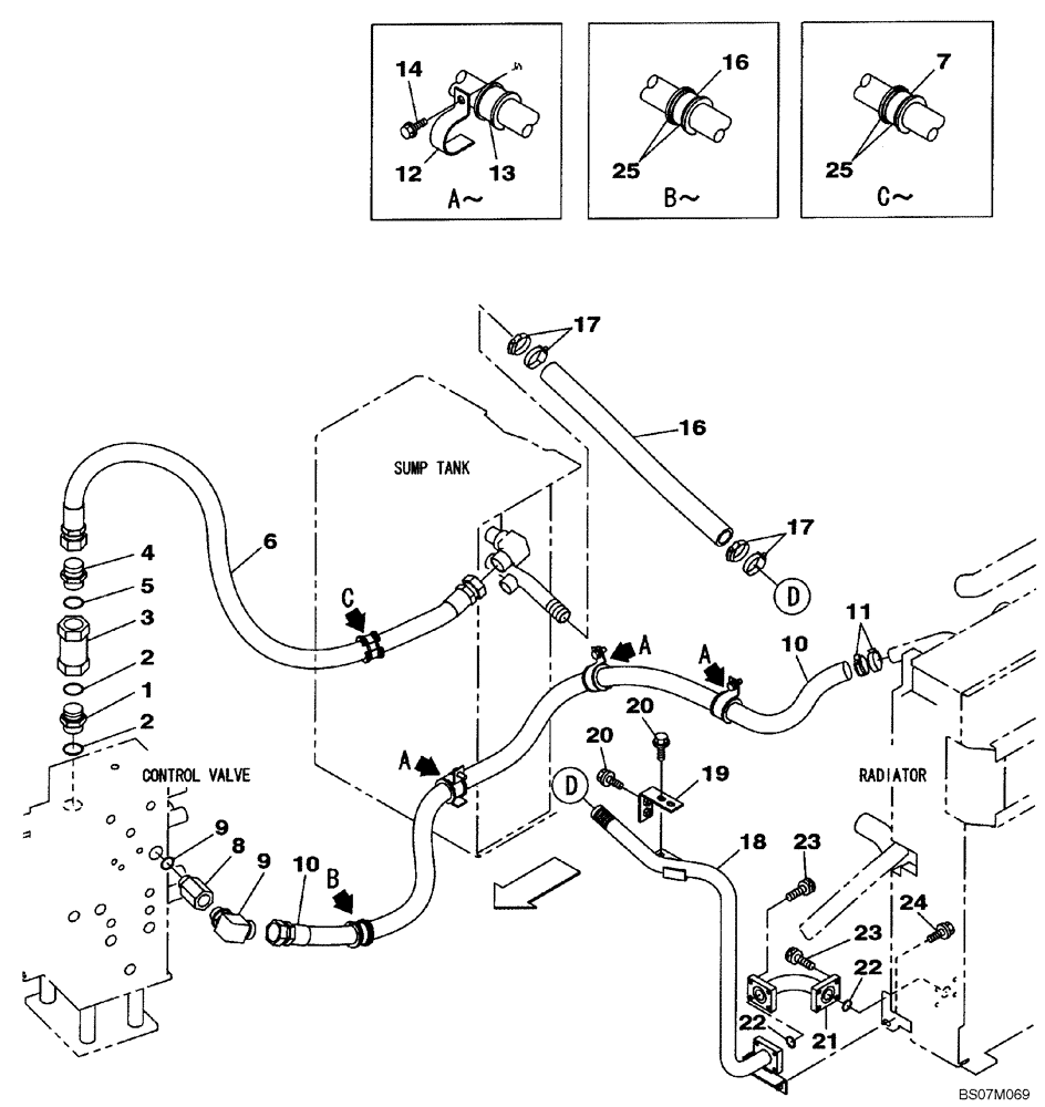 Схема запчастей Case CX135SR - (08-11) - HYDRAULICS - RETURN & OIL COOLER LINE (08) - HYDRAULICS